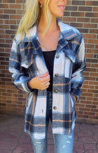 Load image into Gallery viewer, Blue and Brown Plaid Shacket
