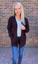 Load image into Gallery viewer, Black Waffle Knit Cardigan (Standard &amp; Curvy)
