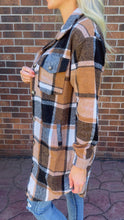 Load image into Gallery viewer, Longline Brown and Black Plaid Shacket
