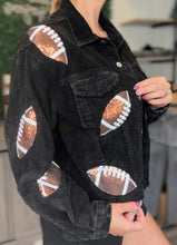 Load image into Gallery viewer, Corduroy Sequin Football Jacket
