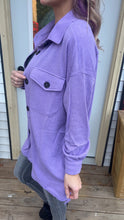 Load image into Gallery viewer, Oversized Lavender Button down Shacket
