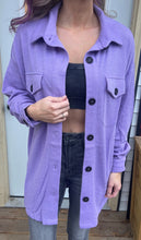Load image into Gallery viewer, Oversized Lavender Button down Shacket
