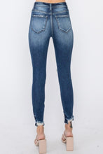 Load image into Gallery viewer, Dark Wash High Rise Distressed Skinny Jeans
