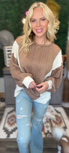 Load image into Gallery viewer, Mocha Cable Knit Texture Top
