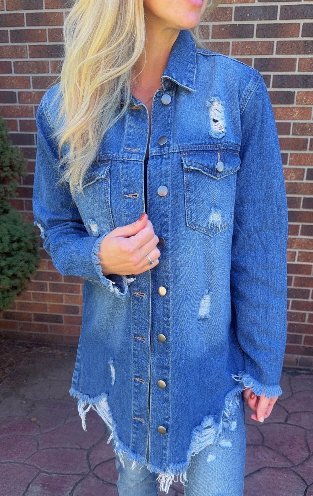 Medium Blue Denim Shacket