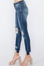 Load image into Gallery viewer, Dark Wash High Rise Distressed Skinny Jeans

