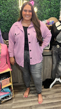 Load image into Gallery viewer, Curvy Oversized Light Pink Button down Shacket
