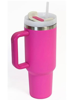 Solid Hot Pink 40oz Stainless Steel Tumbler