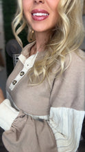 Load image into Gallery viewer, Taupe Fleece Textured Top
