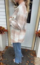 Load image into Gallery viewer, Nude and White Plaid Shacket
