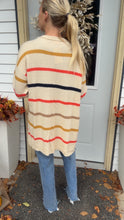 Load image into Gallery viewer, Lightweight Cream Stripe Cardigan
