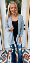 Load image into Gallery viewer, Grey Waffle Cardigan
