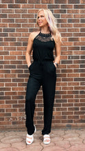 Load image into Gallery viewer, Black Lace Halter Jumpsuit
