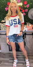 Load image into Gallery viewer, USA Flag Jersey style Tee
