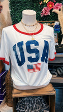 Load image into Gallery viewer, USA Flag Jersey style Tee
