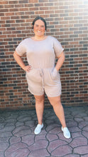 Load image into Gallery viewer, Curvy Ash Mocha Shorts Romper
