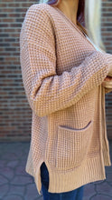 Load image into Gallery viewer, Caramel Waffle Knit Cardigan
