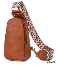 Load image into Gallery viewer, Vegan Leather Sling Crossbody Bag
