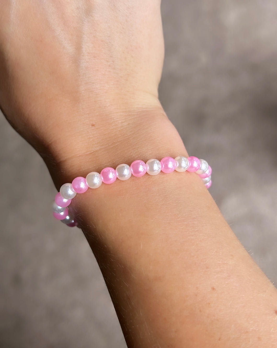 Pink and White pearl Bracelet