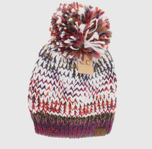 Load image into Gallery viewer, CC Fuzzy Lined Multicolored Yarn Beanie
