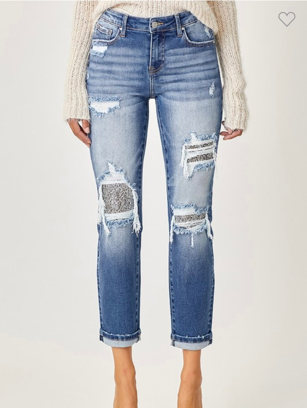 Sequin Patch Jeans