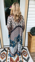 Load image into Gallery viewer, Navy Demask Duster Kimono
