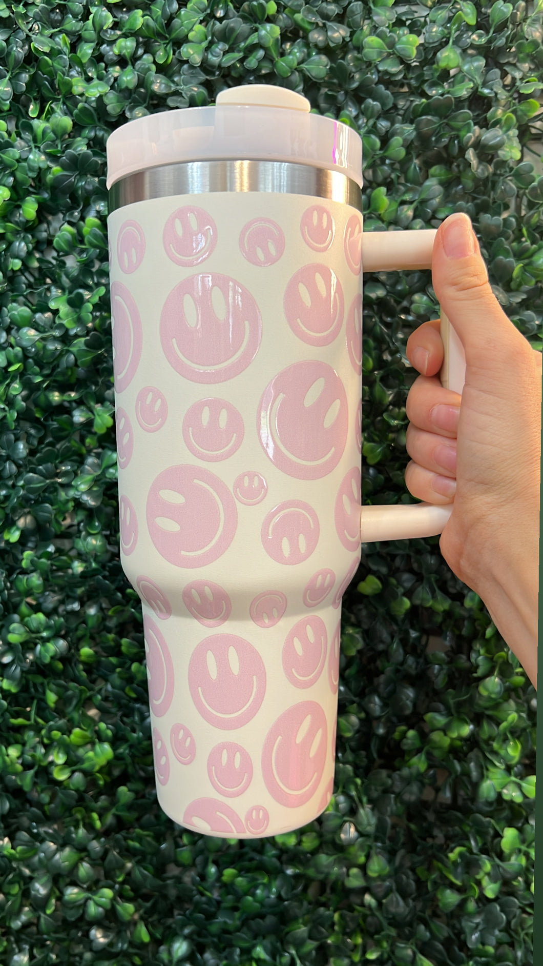 Smiley Off White 40oz Stainless Steel Tumbler