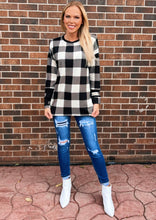 Load image into Gallery viewer, Black and White Plaid Top

