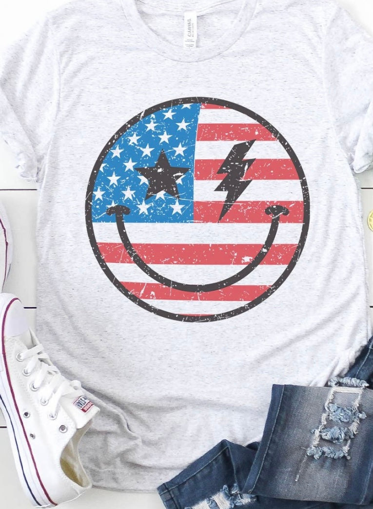 Retro American Smiley Face Tee