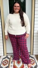 Load image into Gallery viewer, Curvy Burgundy Plaid Lounge Pants
