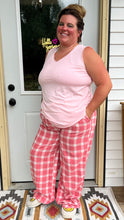 Load image into Gallery viewer, Curvy Pink Plaid Lounge Pants

