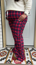 Load image into Gallery viewer, Curvy Burgundy Plaid Lounge Pants
