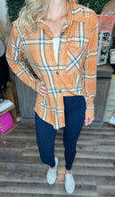 Load image into Gallery viewer, Rust Orange Plaid Button Down
