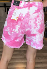 Load image into Gallery viewer, Pink Tie-Dye Denim Shorts
