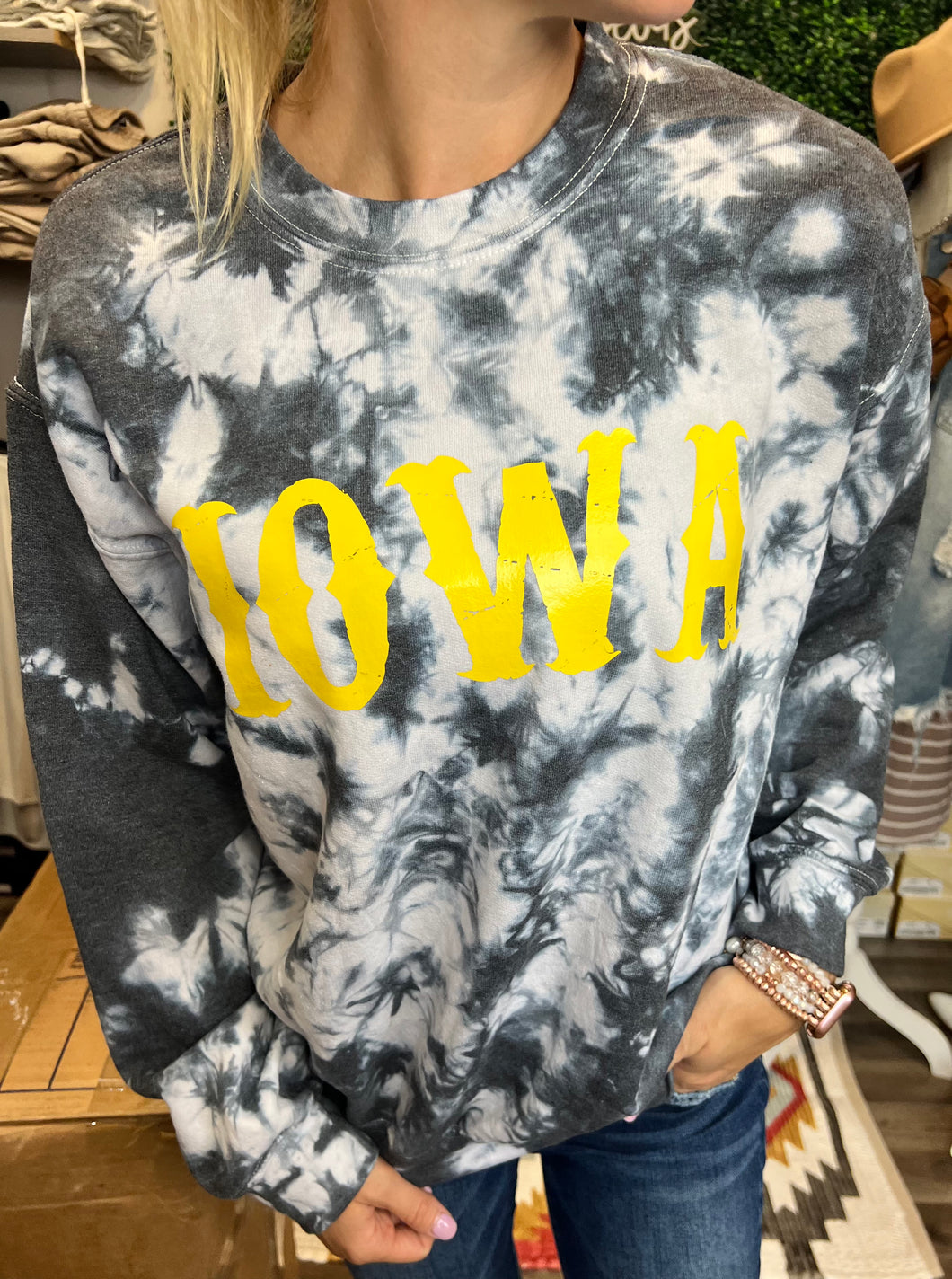 Iowa Black Crystal Sweatshirt