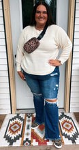 Load image into Gallery viewer, Curvy Cream Waffle Knit Sweater
