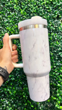 Load image into Gallery viewer, White Marble 40oz Stainless Steel Tumbler

