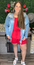 Load image into Gallery viewer, Curvy Red Tank Romper
