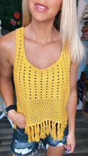 Load image into Gallery viewer, Mustard Fringe Tank
