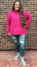 Load image into Gallery viewer, Magenta Thermal Cowlneck Sweater
