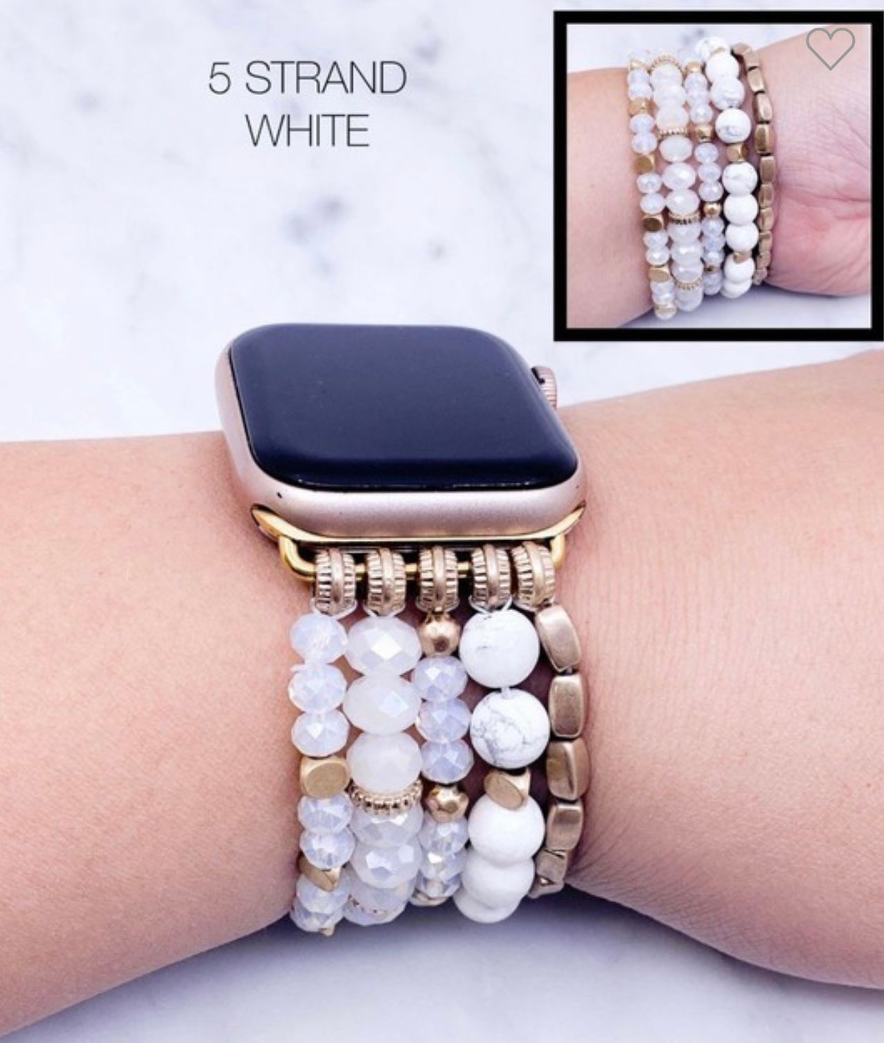 5 Strand Beaded Bracelet Band for Apple Watch Beaded Watch Band / Compatible With Apple / 38mm 40mm 41mm  main image 2