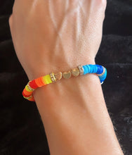 Load image into Gallery viewer, Fire and Ice Clay Bead Bracelet
