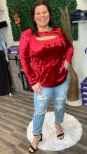 Load image into Gallery viewer, Crush Red Velvet Top
