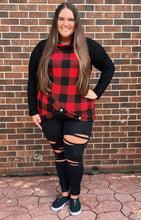 Load image into Gallery viewer, Buffalo Plaid Cowlneck Sweater
