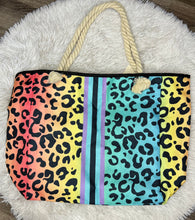 Load image into Gallery viewer, Multi Color Leopard Tote Bag
