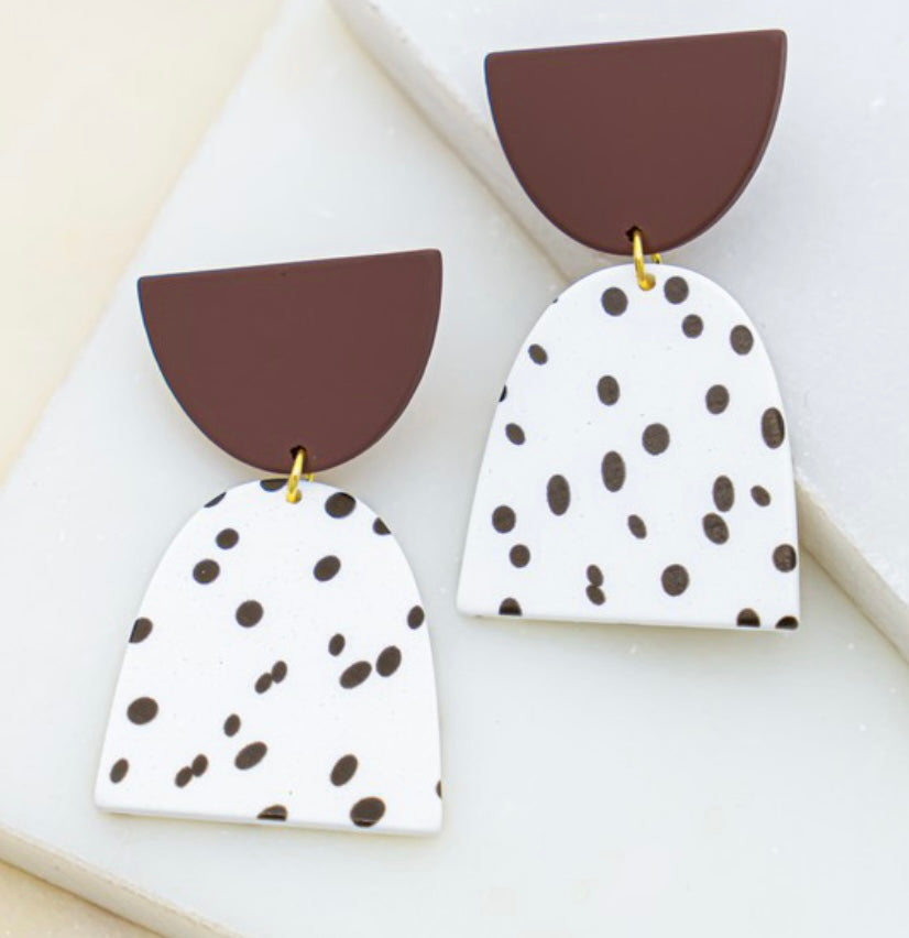 Dalmatian clay earrings