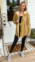 Load image into Gallery viewer, Mustard Plaid Button Down Flannel
