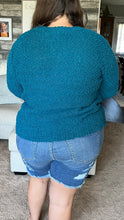 Load image into Gallery viewer, Curvy Teal Popcorn Sweater
