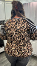 Load image into Gallery viewer, Curvy Black/Leopard/ Striped Top
