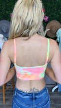 Load image into Gallery viewer, Neon Yellow/Pink Sports Bra

